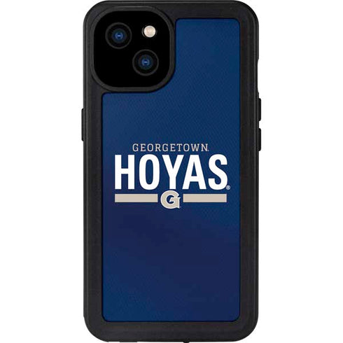 Georgetown University Hoyas Stripe iPhone 15 Plus Waterproof Case